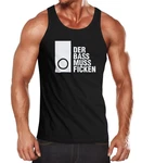 MoonWorks Herren Tanktop Techno Spruch Der Bass muss Ficken Lila/Gold/Schwarz/Braun