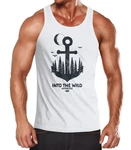 Neverless Tanktop Herren Adventure Vintage Dunkelgrau/Dunkelblau/Weiß/Orange/Beige/Creme