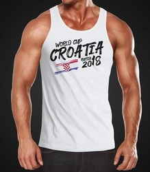 MoonWorks Tanktop Herren Kroatien Fußball WM 2018 Fan-Shirt Weiß/Lila/Dunkelgrau
