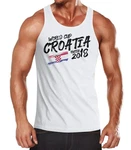 MoonWorks Tanktop Herren Kroatien Fußball WM 2018 Fan-Shirt Weiß/Lila/Dunkelgrau