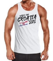 Tanktop Herren Tanktop Kroatien Croatia Hrvatska Fuball WM Weltmeisterschaft 2018 World Cup Fan-Shirt mit Print