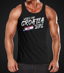 MoonWorks Tanktop Herren Kroatien Fußball WM 2018 Fan-Shirt Lila/Braun/Silber/Schwarz/Weiß