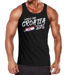 MoonWorks Tanktop Herren Kroatien Fußball WM 2018 Fan-Shirt Lila/Braun/Silber/Schwarz/Weiß