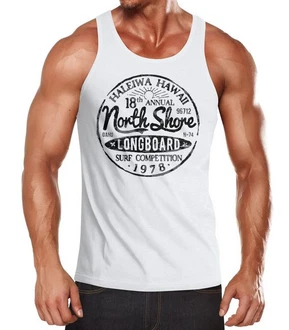 Neverless Herren Tank-Top North Shore Longboard Retro Surf Motiv Creme/Weiß/Schwarz Neverless Herren Tank-Top North Shore Longboard Retro Surf Motiv Creme/Weiß/Schwarz