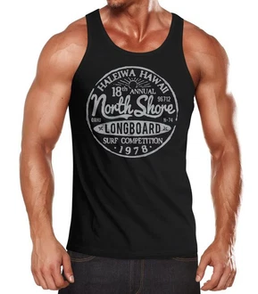 Neverless Herren Tank-Top North Shore Longboard Retro Surf Motiv Schwarz/Braun Neverless Herren Tank-Top North Shore Longboard Retro Surf Motiv Schwarz/Braun