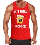 MoonWorks Tanktop It's Beer a clock Herren Shirt Rot/Lila/Braun/Orange/Rosa