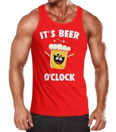 Tanktop It's Beer a clock - Lustiges Herren Tank-Top Shirt Bier Spruch-Motiv mit Print
