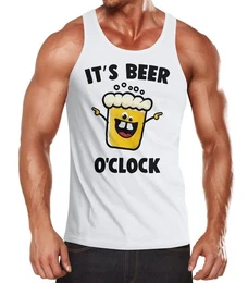 Tanktop It's Beer a clock - Lustiges Herren Tank-Top Shirt Bier Spruch-Motiv mit Print