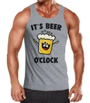 MoonWorks Tanktop It's Beer a clock Herren Shirt Braun/Grau/Lila