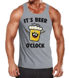 Tanktop It's Beer a clock - Lustiges Herren Tank-Top Shirt Bier Spruch-Motiv mit Print