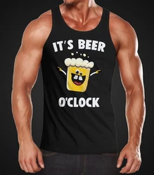 MoonWorks Tanktop It's Beer a clock Herren Shirt Schwarz/Braun/Lila