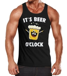 Tanktop It's Beer a clock - Lustiges Herren Tank-Top Shirt Bier Spruch-Motiv mit Print