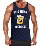 MoonWorks Tanktop It's Beer a clock Herren Shirt Braun/Blau/Dunkelblau/Lila