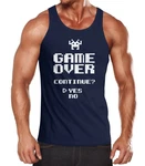 MoonWorks Tanktop Muskelshirt mit Print Dunkelblau/Blau