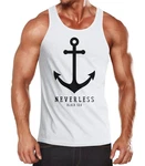 Neverless Tanktop Herren Anker Muscle Shirt Dunkelblau