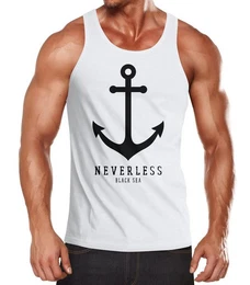 Tanktop Herren Tank-Top Anker Muskelshirt Muscle Shirt mit Print