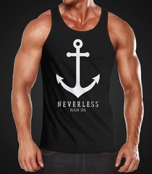 Neverless Tanktop Herren Anker Muscle Shirt Dunkelblau