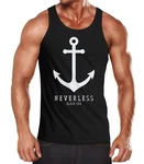 Neverless Tanktop Herren Anker Muscle Shirt Dunkelblau