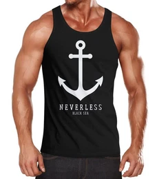 Tanktop Herren Tank-Top Anker Muskelshirt Muscle Shirt mit Print