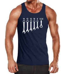 MoonWorks Tanktop Bieröffner Muskelshirt mit Print Dunkelblau/Blau