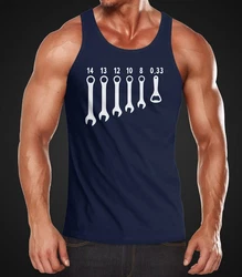 MoonWorks Tanktop Bieröffner Muskelshirt mit Print Dunkelblau/Blau