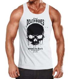 Tanktop Herren Tank-Top Skull Death and Bones Totenkopf Club Outfit Muskelshirt Muscle Shirt mit Print