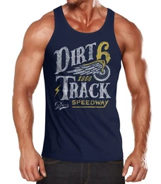Tanktop Herren Tank-Top Dirt Track Racing Muskelshirt Muscle Shirt mit Print