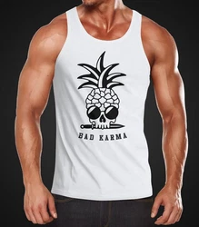 Neverless Tanktop Herren Bad Karma Skull Gelb