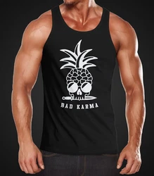 Neverless Tanktop Herren Bad Karma Skull Gelb/Schwarz