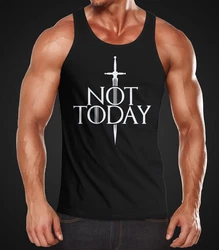 MoonWorks Tanktop Herren Not Today Sprüche Serie Zitat Schwarz/Dunkelblau