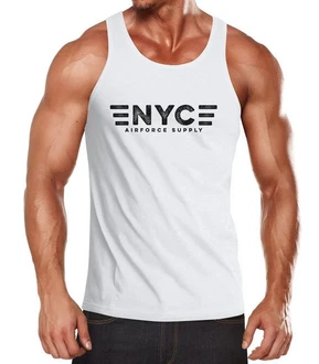 Neverless Tanktop Herren Aufdruck NYC New York City Airforce Supply Army Print Neverless Tanktop Herren Aufdruck NYC New York City Airforce Supply Army Print