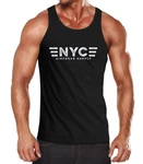 Neverless Tanktop Herren Aufdruck NYC New York City Airforce Supply Army Print Schwarz/Grau/Dunkelblau/Orange