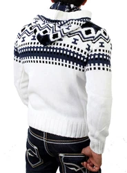 Reslad Norweger Strickpullover Herren (1-tlg) Creme/Weiß
