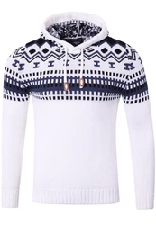 Reslad Norweger Strickpullover Herren (1-tlg) Creme/Weiß