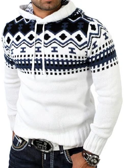 Reslad Norweger Strickpullover Herren (1-tlg) Creme/Weiß