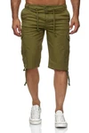 Reslad Leinen Cargo Shorts Männer Strandhose RS-3001 Dunkelgrün/Khaki/Grün
