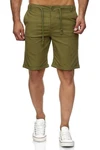 Reslad Leinenhose Kurze Hose Herren Leinen-Shorts Khaki/Dunkelgrün