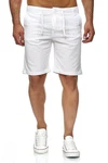 Reslad Leinenhose Kurze Hose Herren Leinen-Shorts Weiß/Creme
