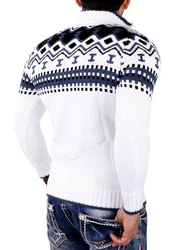 Reslad Herren Strickpullover Crewneck Zipper Norweger Pullover RS-3110 RS-3110