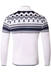 Reslad Herren Strickpullover Crewneck Zipper Norweger Pullover RS-3110 RS-3110