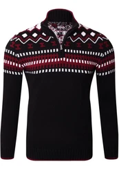 Reslad Herren Strickpullover Crewneck Zipper Norweger Pullover RS-3110 RS-3110