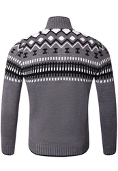 Reslad Herren Strickpullover Crewneck Zipper Norweger Pullover RS-3110 RS-3110