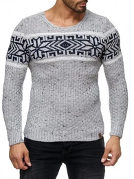 Strickpullover Herren Strickpullover Rundhals Norwegerpullover Herrenpulli RS-18003 (1-tlg) Norwegermuster Rundhalspullover