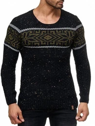 Strickpullover Herren Strickpullover Rundhals Norwegerpullover Herrenpulli RS-18003 (1-tlg) Norwegermuster Rundhalspullover