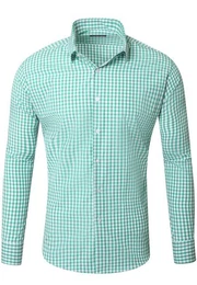 Businesshemd Herren Hemd Vichy Karomuster Langarmhemd RS-7007 kariertes Freizeithemd Karohemd