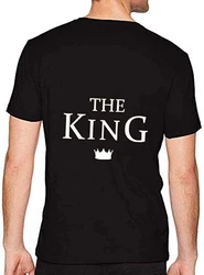 Couples Shop T-Shirt The King & His Queen Shirts für Paare Rosa/Blau/Lila/Schwarz
