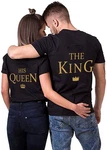 Couples Shop T-Shirt The King & His Queen Shirts für Paare Rosa/Lila/Blau/Gelb/Schwarz
