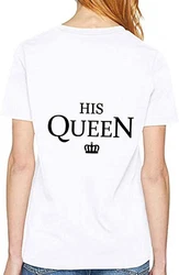 Couples Shop T-Shirt The King & His Queen Shirts für Paare Rosa/Weiß/Dunkelgrün/Hellblau