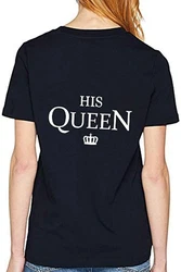Couples Shop T-Shirt The King & His Queen Shirts für Paare Rosa/Blau/Lila/Schwarz