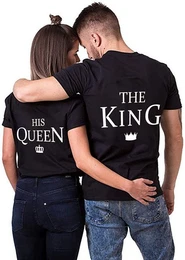 T-Shirt The King & His Queen Shirts fr Paare mit modischem Print